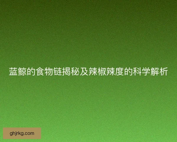 蓝鲸的食物链揭秘及辣椒辣度的科学解析