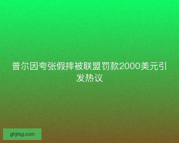 普尔因夸张假摔被联盟罚款2000美元引发热议